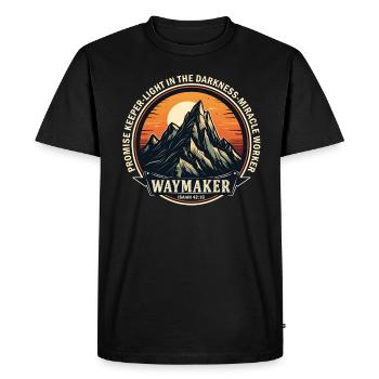 Waymaker Promise Keeper Miracle Worker - Men's Premium Organic T-Shirt - black - Front - Nico (187cm)