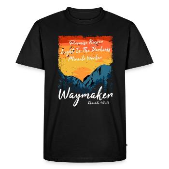 Waymaker Promise Keeper Miracle Worker - Men's Premium Organic T-Shirt - black - Front - Nico (187cm)
