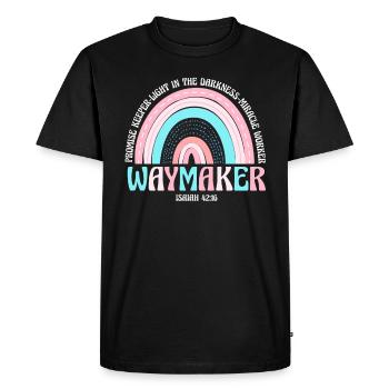 Waymaker Promise Keeper Miracle Worker - Men's Premium Organic T-Shirt - black - Front - Nico (187cm)