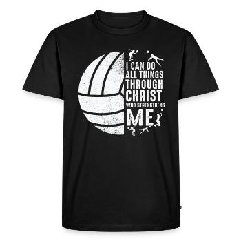 Je peux tout faire grâce au volleyball - T-shirt Premium bio Homme - noir - Devant - Nico (187cm)