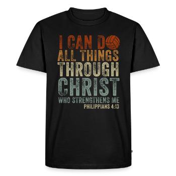 Je peux tout faire grâce au volleyball - T-shirt Premium bio Homme - noir - Devant - Nico (187cm)
