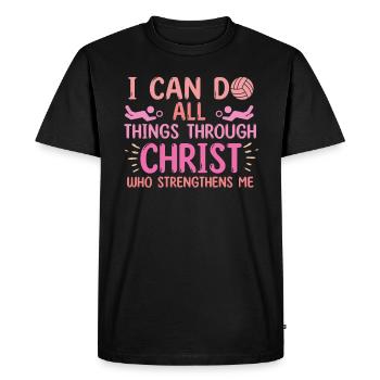 Je peux tout faire grâce au volleyball - T-shirt Premium bio Homme - noir - Devant - Nico (187cm)
