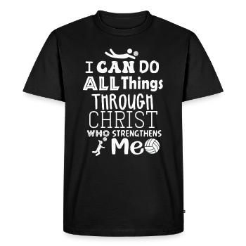 Je peux tout faire grâce au volleyball - T-shirt Premium bio Homme - noir - Devant - Nico (187cm)