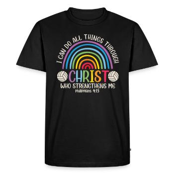Je peux tout faire grâce au volleyball - T-shirt Premium bio Homme - noir - Devant - Nico (187cm)