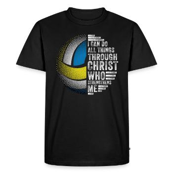 Je peux tout faire grâce au volleyball - T-shirt Premium bio Homme - noir - Devant - Nico (187cm)