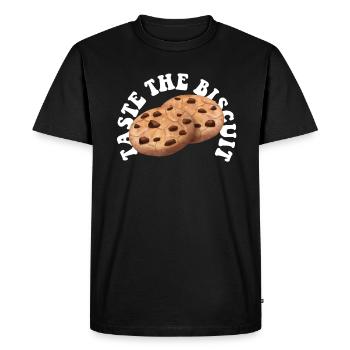 Goûtez le biscuit Goûtez les bienfaits - T-shirt Premium bio Homme - noir - Devant - Nico (187cm)