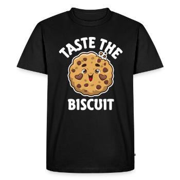 Goûtez le biscuit Goûtez la bonté - T-shirt Premium bio Homme - noir - Devant - Nico (187cm)