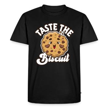 Goûtez le biscuit Goûtez la bonté - T-shirt Premium bio Homme - noir - Devant - Nico (187cm)