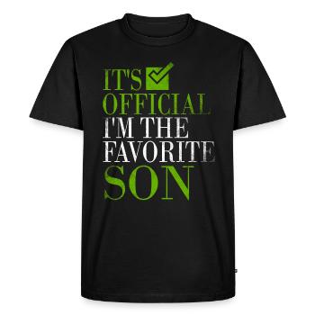 C'est officiel, je suis le fils préféré - T-shirt Premium bio Homme - noir - Devant - Nico (187cm)