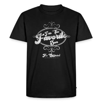 C'est officiel, je suis le fils préféré - T-shirt Premium bio Homme - noir - Devant - Nico (187cm)