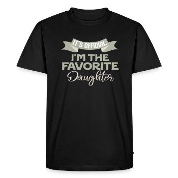 C'est officiel, je suis la fille préférée - T-shirt Premium bio Homme - noir - Devant - Nico (187cm)