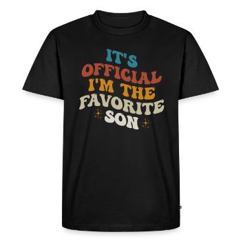 C'est officiel, je suis le fils préféré - T-shirt Premium bio Homme - noir - Devant - Nico (187cm)