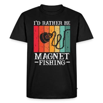 Neodymium Magnet Fishing Magnetic Fisher - Men's Premium Organic T-Shirt - black - Front - Nico (187cm)