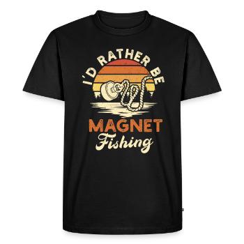 Neodymium Magnet Fishing Magnetic Fisher - Men's Premium Organic T-Shirt - black - Front - Nico (187cm)