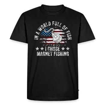 Neodymium Magnet Fishing Magnetic Fisher - Men's Premium Organic T-Shirt - black - Front - Nico (187cm)