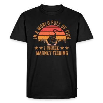 Aimant de pêche en néodyme pour pêcheur magnétique - T-shirt Premium bio Homme - noir - Devant - Nico (187cm)