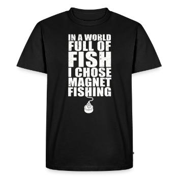Neodymium Magnet Fishing Magnetic Fisher - Men's Premium Organic T-Shirt - black - Front - Nico (187cm)