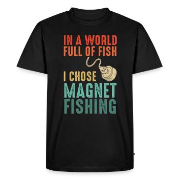 Neodymium Magnet Fishing Magnetic Fisher - Men's Premium Organic T-Shirt - black - Front - Nico (187cm)