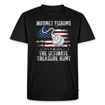 Aimant de pêche en néodyme pour pêcheur magnétique - T-shirt Premium bio Homme - noir - Devant - Nico (187cm)