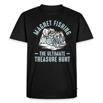 Aimant de pêche en néodyme pour pêcheur magnétique - T-shirt Premium bio Homme - noir - Devant - Nico (187cm)