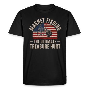 Neodymium Magnet Fishing Magnetic Fisher - Men's Premium Organic T-Shirt - black - Front - Nico (187cm)
