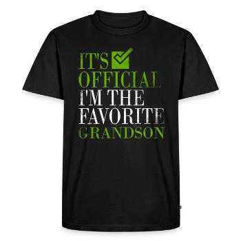 C'est officiel, je suis le petit-fils préféré - T-shirt Premium bio Homme - noir - Devant - Nico (187cm)