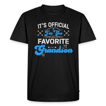 C'est officiel, je suis le petit-fils préféré - T-shirt Premium bio Homme - noir - Devant - Nico (187cm)