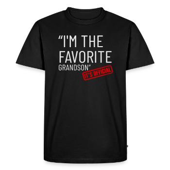 C'est officiel, je suis le petit-fils préféré - T-shirt Premium bio Homme - noir - Devant - Nico (187cm)