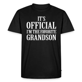 C'est officiel, je suis le petit-fils préféré - T-shirt Premium bio Homme - noir - Devant - Nico (187cm)