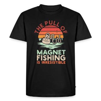 Neodymium Magnet Fishing Magnetic Fisher - Men's Premium Organic T-Shirt - black - Front - Nico (187cm)