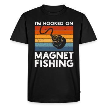 Neodymium Magnet Fishing Magnetic Fisher - Men's Premium Organic T-Shirt - black - Front - Nico (187cm)