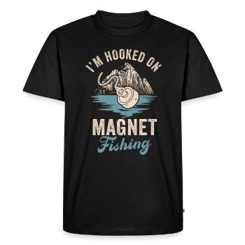 Neodymium Magnet Fishing Magnetic Fisher - Men's Premium Organic T-Shirt - black - Front - Nico (187cm)