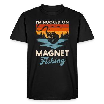Neodymium Magnet Fishing Magnetic Fisher - Men's Premium Organic T-Shirt - black - Front - Nico (187cm)