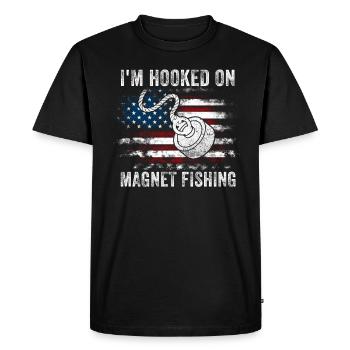 Aimant de pêche en néodyme pour pêcheur magnétique - T-shirt Premium bio Homme - noir - Devant - Nico (187cm)