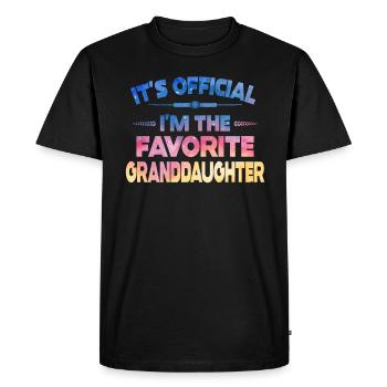 Je suis la petite-fille préférée - T-shirt Premium bio Homme - noir - Devant - Nico (187cm)