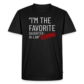 Je suis la belle-fille préférée - T-shirt Premium bio Homme - noir - Devant - Nico (187cm)