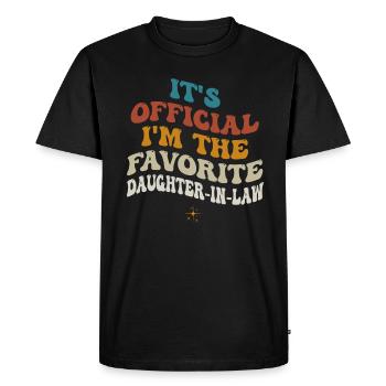 Je suis la belle-fille préférée - T-shirt Premium bio Homme - noir - Devant - Nico (187cm)