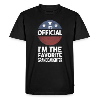 Je suis la petite-fille préférée - T-shirt Premium bio Homme - noir - Devant - Nico (187cm)