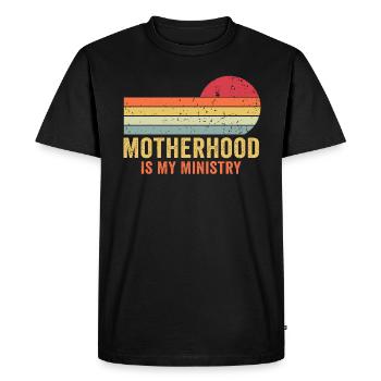 La maternité est mon ministère - T-shirt Premium bio Homme - noir - Devant - Nico (187cm)