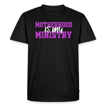 La maternité est mon ministère - T-shirt Premium bio Homme - noir - Devant - Nico (187cm)