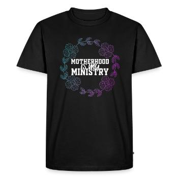 La maternité est mon ministère - T-shirt Premium bio Homme - noir - Devant - Nico (187cm)