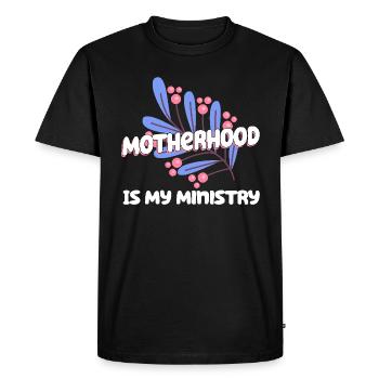 La maternité est mon ministère - T-shirt Premium bio Homme - noir - Devant - Nico (187cm)