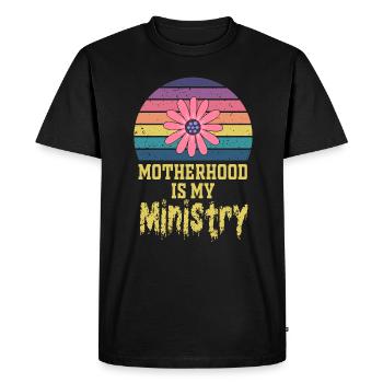 La maternité est mon ministère - T-shirt Premium bio Homme - noir - Devant - Nico (187cm)