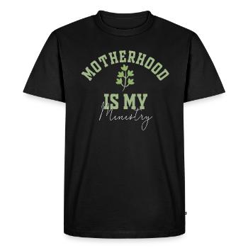 La maternité est mon ministère - T-shirt Premium bio Homme - noir - Devant - Nico (187cm)
