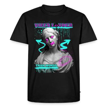 Des vibrations plus fortes que des mots Chemise - T-shirt Premium bio Homme - noir - Devant - Nico (187cm)