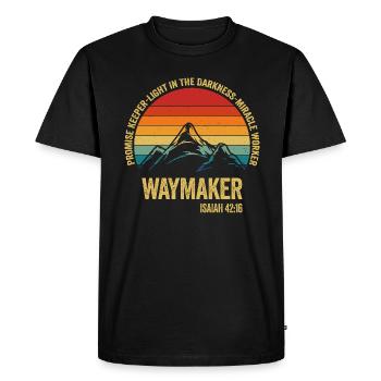 Waymaker Promise Keeper Miracle Worker - Men's Premium Organic T-Shirt - black - Front - Nico (187cm)