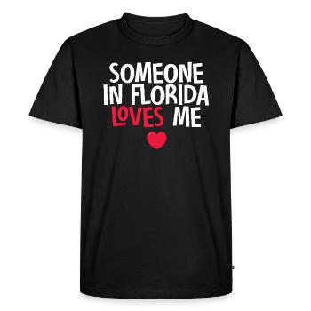 Quelqu’un en Floride m’aime - T-shirt Premium bio Homme - noir - Devant - Nico (187cm)