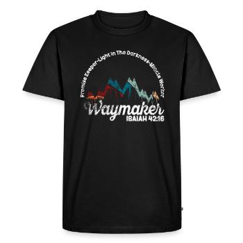 Waymaker Promise Keeper Miracle Worker - Men's Premium Organic T-Shirt - black - Front - Nico (187cm)