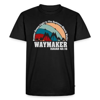 Waymaker Promise Keeper Miracle Worker - Men's Premium Organic T-Shirt - black - Front - Nico (187cm)