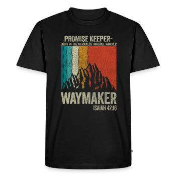 Waymaker Promise Keeper Miracle Worker - Men's Premium Organic T-Shirt - black - Front - Nico (187cm)